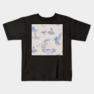 Cryptid Toile Print with Aliens, Bigfoot, and Mothman Kids T-Shirt